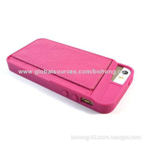 TPU Cases for iPhone 5s, trench to paste PU case (PU with card hole), different colors available